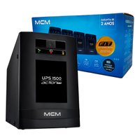 Nobreak MCM 1500VA, UPS 1500 ACTION FIT, Entrada Bivolt, Saída 115V, 6T, 1x Bat. 12V/7Ah - UPS0261