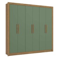 Guarda-Roupa Casal Tormaline 6 PT 2 GV Nogueira e Verde