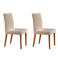 Conjunto com 2 Cadeiras de Jantar Tália II Creme