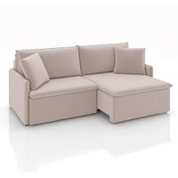 Sofá 2 Lugares Retrátil e Reclinável Stilo Veludo Creme 154 cm