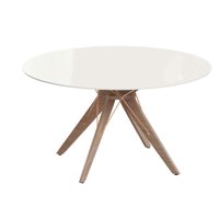 Mesa de Jantar Redonda Spacy Off White e Freijó 120 cm