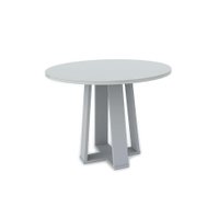 Mesa de Jantar Redonda com Tampo de Vidro Isabela Off White 100 cm