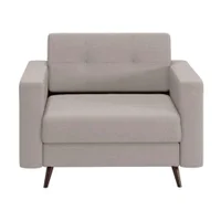 Poltrona Pé Palito Living Linho Cotton Cru