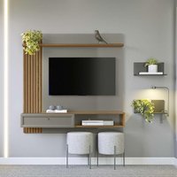 Painel para TV até 55 Polegadas Alvorada Amêndoa e Titânio