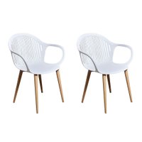 Conjunto com 2 Cadeiras Hilary Branco