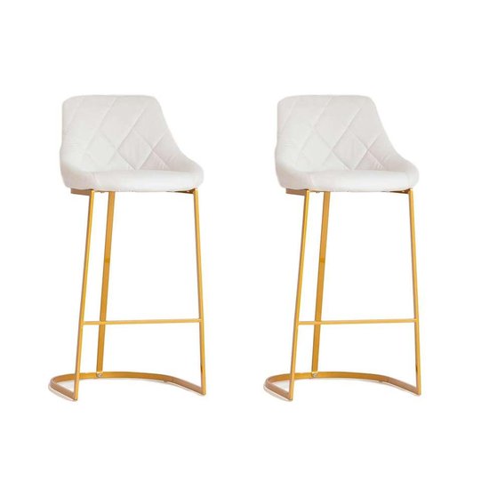 Conjunto com 2 Banquetas Fixas Milano Branca