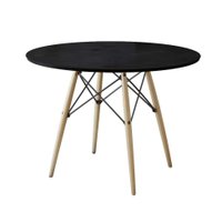 Mesa de Jantar Redonda Eiffel Wood Preto 90 cm