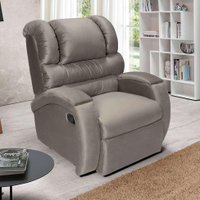 Poltrona Reclinável Imperial Suede Liso Cinza