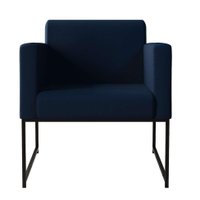 Poltrona Sara Suede Azul Marinho