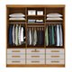 Guarda-Roupa Casal com Espelho e Pés Chicago 3 PT 9 GV Cinamomo e Off White
