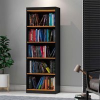 Estante Livreiro Encanto Preta e Cinamomo
