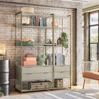 Guarda-Roupa Closet Industrial Mital 4 GV Off White e Dourado 143 cm Guarda-Roupa Closet Industrial Mital 4 GV Off White e Dourado 143 cm