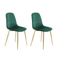 Conjunto com 2 Cadeiras Sindy Verde Pernas Cromadas