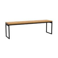 Banco de Jantar Industrial 2 Lugares Stanford Amêndoa e Preto 150 cm