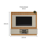 Estante para Home Theater e TV até 75 Polegadas Guararapes 2 PT Nature e Off White Linea Brasil
