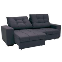 Sofá C/3 Lugares Retrátil e Reclinável Biarritz Suede Grafite