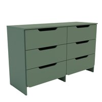 Cômoda Ditália 6 Gavetas DM-244 Cor: Verde Oliva