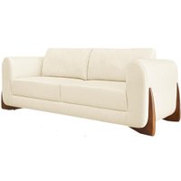 Sofa Jolie 3 Lugares 230cm Pes Boomerang Linho 215 Perola Ezz