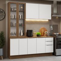 Armário de Cozinha Completa 190cm Rustic/Branco Stella Madesa 03