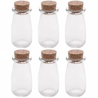 Kit 6 Mini Potes Tampa Rolha 100ml Vidro Lyor Lembrancinhas Porta Mantimentos Decorativo