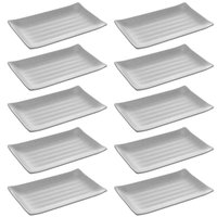 10 Travessas Melamina Prato Sushi Lyor Tóquio Granilite 17,5x11cm Retangular