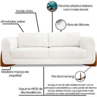 Sofa Jolie 2 Lugares 160cm Pes Boomerang Linho Boucle 3300 Ezz