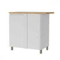 Balcão de Cozinha de Canto Rainha 1 Porta 1 Prateleira 100% Mdf Branco/Nature - Nesher