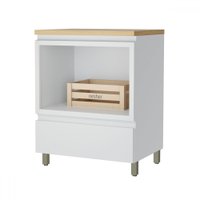 Balcão de Cozinha 70 Cm 1 Gaveta com Caixa Organizadora Branco/Nature - Nesher
