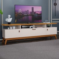 Rack para TV Até 40 Polegadas 3 Portas Absolut Off White/Nature - J&a Móveis