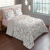 Jogo De Cama Lençol Casal 4 Peças 150 Fios Antialérgico Camesa Cor Alicia - Emcompre