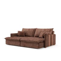 Sofá Retrátil Sem Caixa 3 lugares Solomons Velosuede Marrom