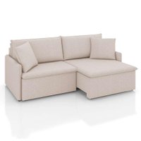 Sofá 3 Lugares Retrátil e Reclinável Stilo Linho Cru 194 cm