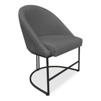 Cadeira Poltrona de Jantar Bela Suede Grafite Base Metálica Industrial Preto - Pallazio