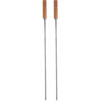 2 Espetos Simples para Churrasco Lâmina de Aço Inox 85cm Cab