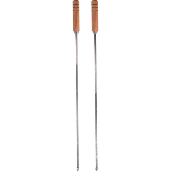 2 Espetos Simples para Churrasco Lâmina de Aço Inox 85cm Cab