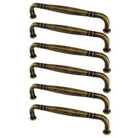 Kit 6 Puxadores Alça Ouro Velho Tamboreado 1767 Grenade Móve