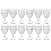Kit 12 Taças Cristal 330ml Fio de Ouro Imperial Lyor Avulsa