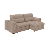 Sofá 4 Lugares Retrátil e Reclinável Melbourne Suede Capuccino