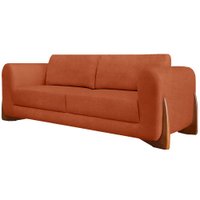 Sofa Jolie 3 Lugares 230cm Pes Boomerang Linho Boucle 3303 Ezz