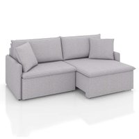 Sofá 3 Lugares Retrátil e Reclinável Stilo Linho Prata 194 cm