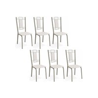 Cadeira Sala de Jantar Florença 2C005NK Aço Kit 6 Un Niquel/Branco 106 - Kappesberg
