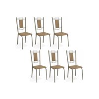 Cadeira Sala de Jantar Florença 2C005NK Aço Kit 6 Un Niquel - Capuccino - Kappesberg