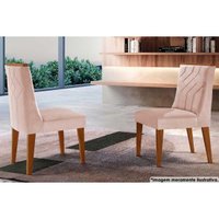 Cadeira Sala de Jantar Nevada Kit 2 Un Imbuia/Suede Creme - Rufato
