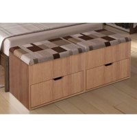 Multiuso Quarto Kit 2 Puffs Baú PU2051 Amêndoa - Tecno Mobili