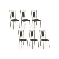 Cadeira Sala de Jantar Florença 2C005NK Aço Kit 6 Un Niquel/Marrom 21 - Kappesberg