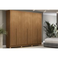 Guarda Roupa Casal 6 Portas e 4 Gavetas c/ Pés CB02R582 Canela - Kappesberg