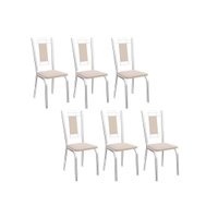 Cadeira Sala de Jantar Florença 2C005 Aço Kit 6 Uni Cromada/Nude 16 - Kappesberg