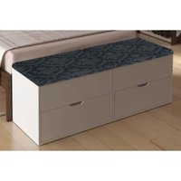 Multiuso Quarto Kit 2 Puffs Baú PU2051 Branco/369 - Tecno Mobili