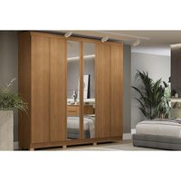 Guarda Roupa Casal 6 Portas (2 c/ Espelho) e 3 Gavetas c/ Pés CB01R583 Canela - Kappesberg