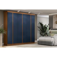 Guarda Roupa Casal 6 Portas e 3 Gavetas R583 Canela/Azul - Kappesberg